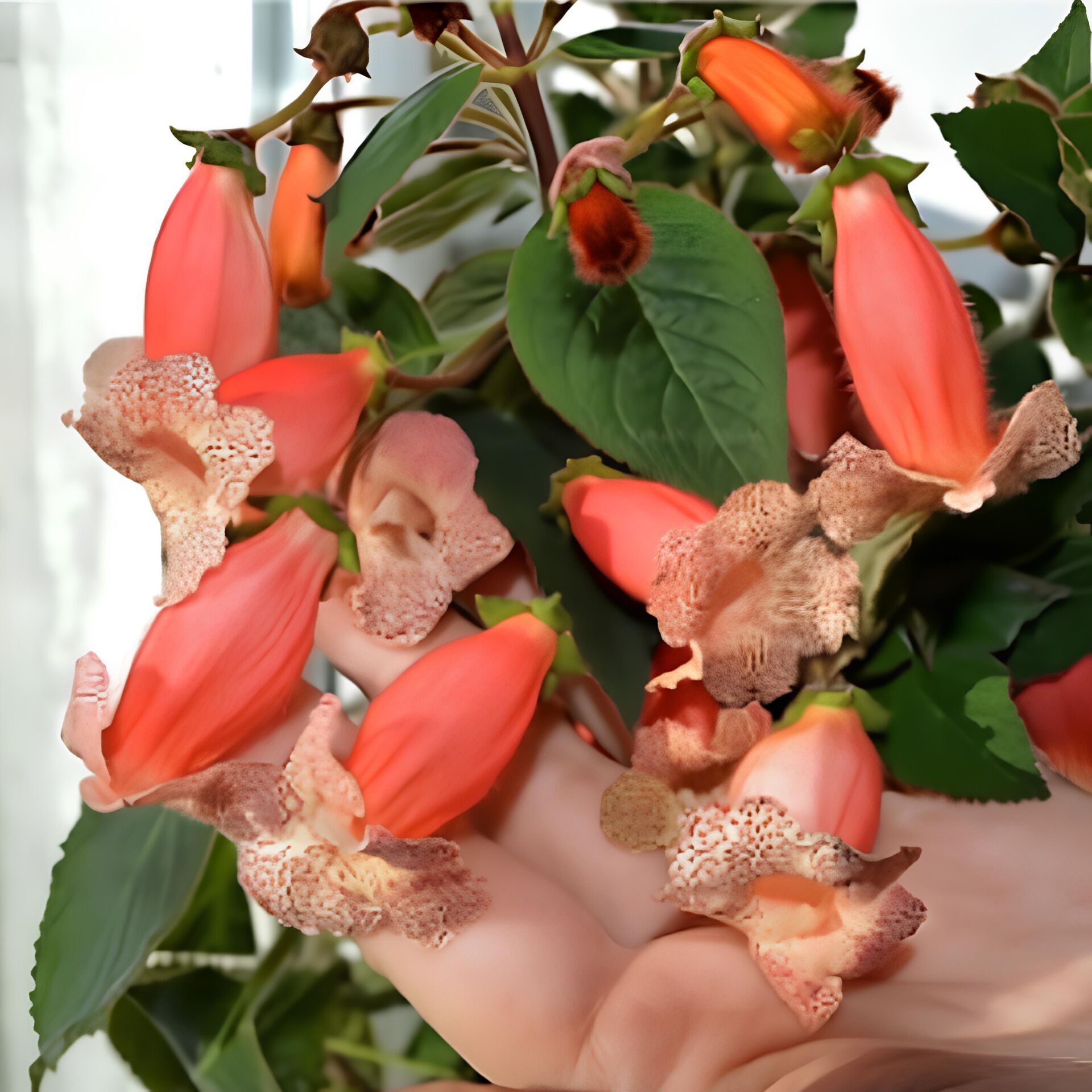 Özel Peach Quen Kohleria Japon Küpelisi Çiçeği Fidesi (Mini Potta)