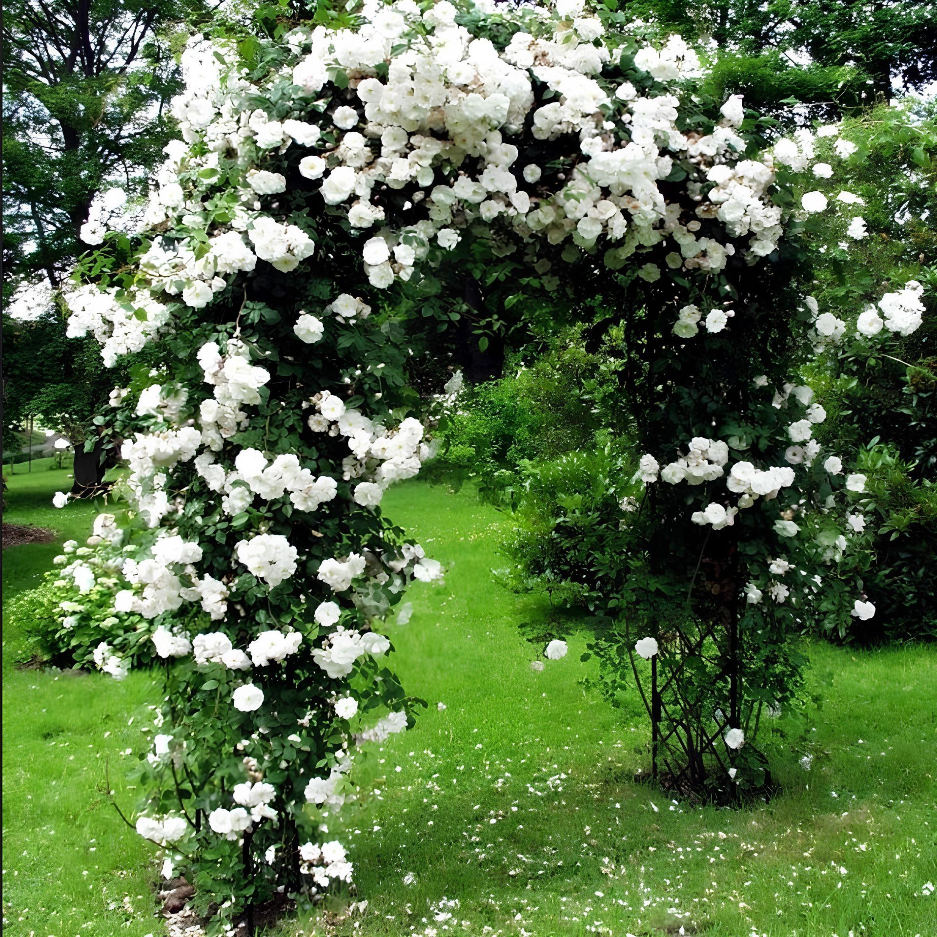 Çok Yaşlı Soğuklara Dayanımlı Kokulu Yediveren Bride Crown Beyaz Sarmaşık Gül Fidanı(120-200 CM)